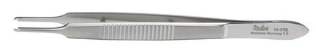 Fixation Forceps Miltex® Castroviejo 3-3/4 Inch Length OR / Surgical Grade German Stainless Steel NonSterile NonLocking Thumb Handle Curved 1 X 1 Teeth