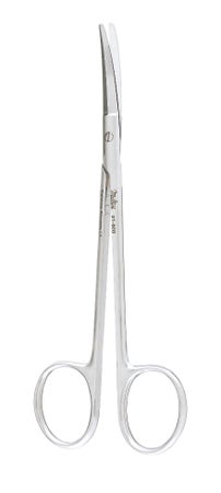 Nasal Scissors Miltex® Fomon 5 Inch Length OR / Surgical Grade German Stainless Steel NonSterile Finger Ring Handle Slightly Curved, Saber-Back Blunt Tip / Blunt Tip