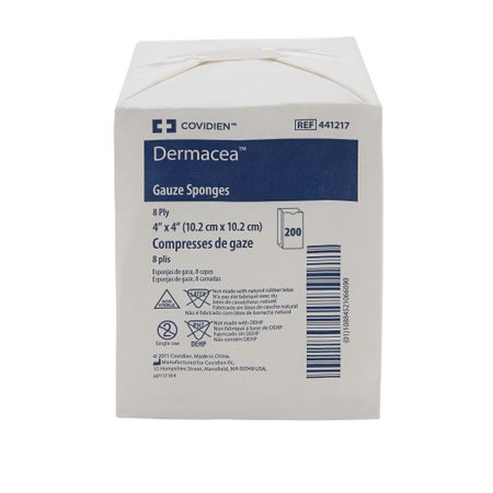 Gauze Sponge Dermacea™ 4 X 4 Inch 8-Ply NonSterile 200 per Pack