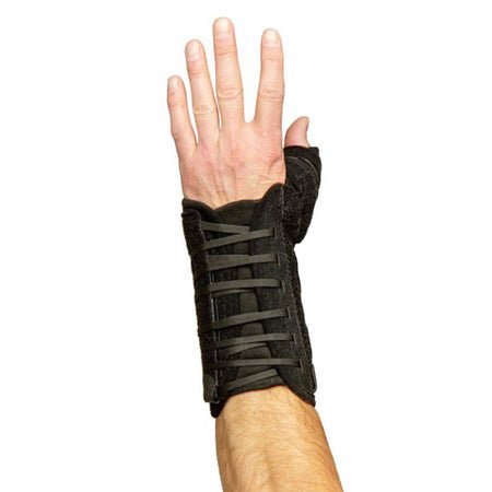 Thumb Brace with Wrist Support Titan Thumb™ Adult / Child Regular Adjustable Lacing Pulls Thumb / Wrist Black