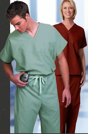 Scrub Shirt Fashionpoplin® Small Burgundy 1 Pocket Short Sleeve Unisex
