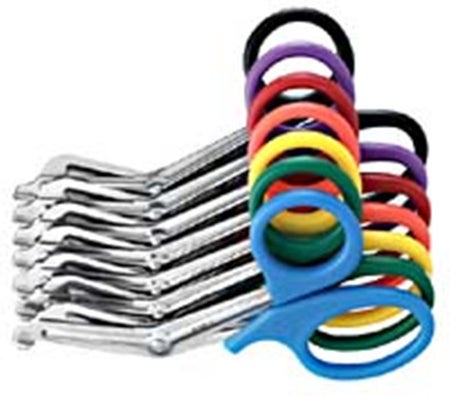 Bandage and Utility Scissors Miltex® Universal 7-1/2 Inch Length OR / Surgical Grade German Stainless Steel / Plastic NonSterile Orange Finger Ring Handle Angled Blunt Tip / Blunt Tip