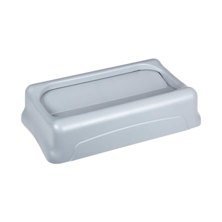 Trash Can Lid Rubbermaid® Slim Jim® Untouchable® Light Gray, Square, Durable and Crack Resistant