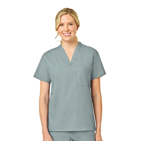 Scrub Shirt Fashionblend® Medium Misty 1 Pocket Short Set-In Sleeve Unisex