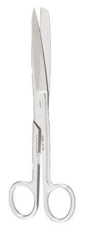 Moleskin / Felt Scissors Miltex® 7-1/2 Inch Length OR / Surgical Grade German Stainless Steel NonSterile Finger Ring Handle Curved Sharp Tip / Blunt Tip
