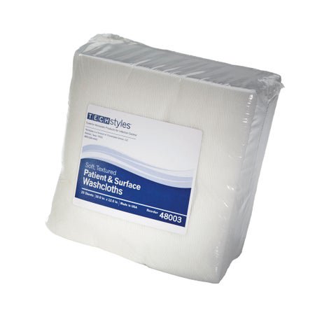 Washcloth Techstyles® 12 X 13 Inch White Disposable