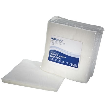 Washcloth Techstyles® 12 X 13 Inch White Disposable