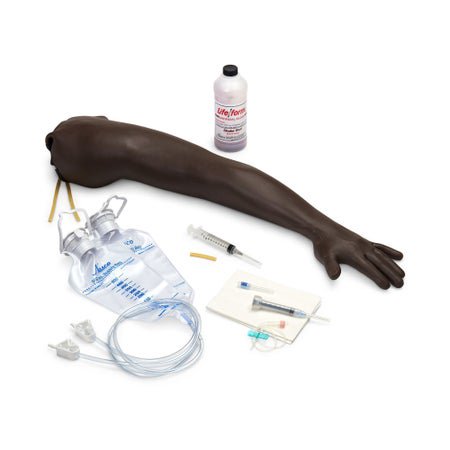 Venipuncture / Injection Training Arm Life/form® Full Arm with Hand / Dark Skin Tone Gender Neutral Adult 18 lbs.