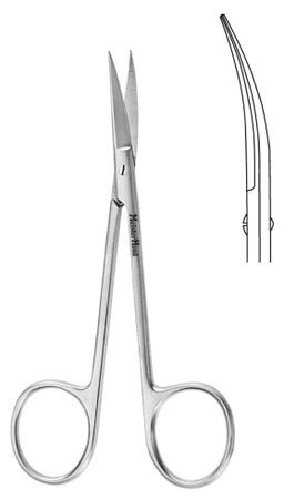 Iris Scissors MeisterHand® 4 Inch Length OR / Surgical Grade German Stainless Steel NonSterile Finger Ring Handle Straight Sharp Tip / Sharp Tip