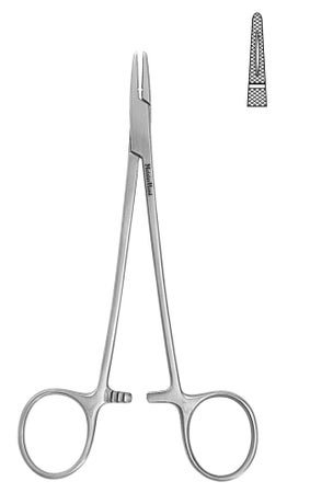 Needle Holder MeisterHand Crile-Wood 6 Inch Length Serrated Jaws Finger Ring Handle
