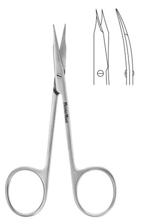 Tenotomy Scissors MeisterHand® Stevens 4-1/8 Inch Length OR / Surgical Grade German Stainless Steel NonSterile Finger Ring Handle Curved Sharp Tip / Sharp Tip