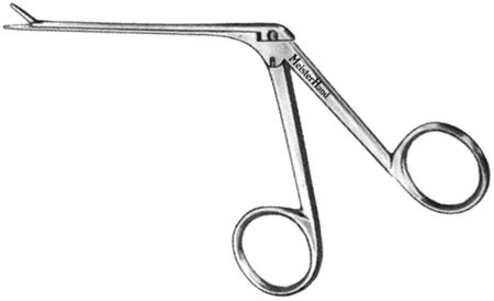 Alligator Forceps MeisterHand® Hartmann-Noyes 3-1/4 Inch Length OR / Surgical Grade German Stainless Steel NonSterile NonLocking Finger Ring Handle Straight Serrated Tips