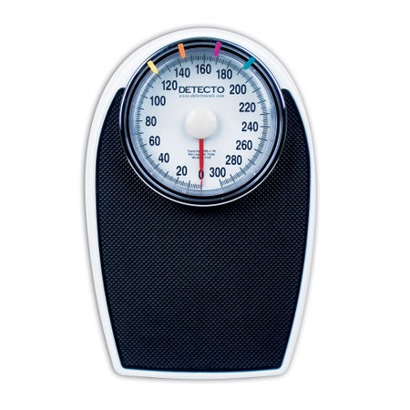 Floor Scale Dial Display 300 lbs. Capacity White Analog