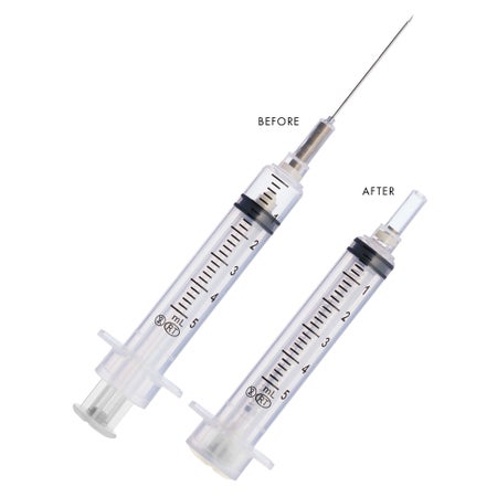 Safety Hypodermic Syringe with Needle VanishPoint® 5 mL 1-1/2 Inch 22 Gauge Retractable Safety Needle Regular Wall