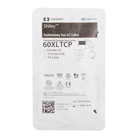 Cuffed Tracheostomy Tube Shiley™ XLT Disposable IC Size 6.0 Adult