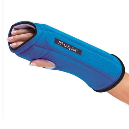 Resting Wrist / Hand Splint ProCare® IMAK® RSI Universal Pil-O-Splint® Cotton / Flannel / Foam / Plastic Left or Right Hand Blue One Size Fits Most