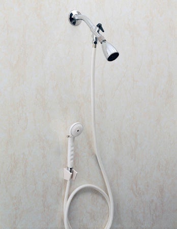 Handheld Shower Spray with Diverter Valve Carex® 80 Inch Hose Length