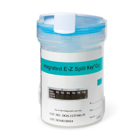 Drugs of Abuse Test Kit E-Z Split Key® Cup AMP, BAR, BZO, COC, mAMP/MET, MDMA, MTD, OPI, PCP, THC 25 Tests CLIA Non-Waived