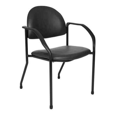 Side Chair McKesson Black Fixed Arms PolyFoam Upholstery 250 lbs. Weight Capacity
