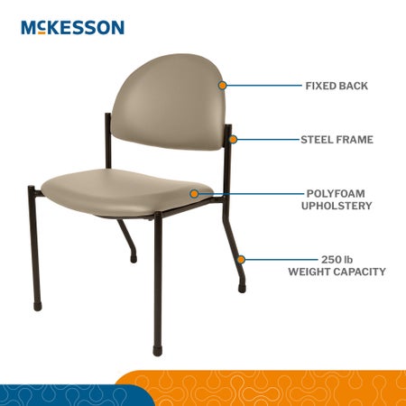 Side Chair McKesson Clamshell Without Arms PolyFoam Upholstery 250 lbs. Weight Capacity