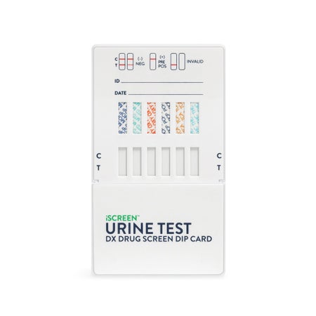 Drugs of Abuse Test Kit iScreen® AMP, COC, mAMP/MET, OPI, PCP, THC 25 Tests CLIA Non-Waived