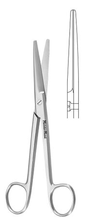 Dissecting Scissors MeisterHand® Mayo 9 Inch Length OR / Surgical Grade German Stainless Steel NonSterile Finger Ring Handle Straight, Beveled Blunt Tip / Blunt Tip