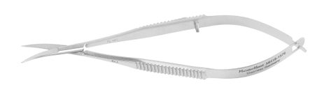 Corneal Scissors MeisterHand® Castroviejo 3-3/4 Inch Length OR / Surgical Grade German Stainless Steel NonSterile Thumb Handle Angled Sharp Tip / Sharp Tip