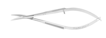 Corneal Scissors MeisterHand® Castroviejo 3-3/4 Inch Length OR / Surgical Grade German Stainless Steel NonSterile Thumb Handle Curved Blunt Tip / Blunt Tip