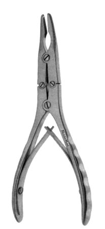 Rongeur MeisterHand® Ruskin Straight Double Action, Double Spring Plier Type Handle 3 mm Bite X 6 Inch Length