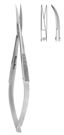 Stitch Scissors MeisterHand® Westcott 4-1/2 Inch Length OR / Surgical Grade German Stainless Steel NonSterile Thumb Handle Curved Sharp Tip / Sharp Tip