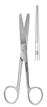 Operating Scissors MeisterHand® 5 Inch Length OR / Surgical Grade German Stainless Steel NonSterile Finger Ring Handle Straight Blunt Tip / Blunt Tip