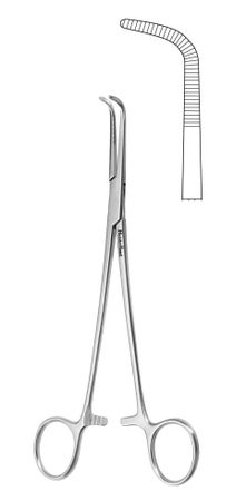 Thoracic Forceps MeisterHand® Kantrowitz 7-1/2 Inch Length OR / Surgical Grade German Stainless Steel NonSterile Locking Finger Ring Handle Angled 90° Delicate, Serrated Tips