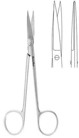 Ear / Nasal Scissors MeisterHand® Joseph 5-3/4 Inch Length OR / Surgical Grade German Stainless Steel NonSterile Finger Ring Handle Straight Sharp Tip / Sharp Tip