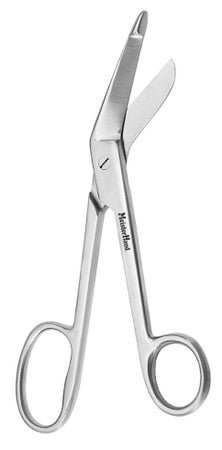 Bandage Scissors MeisterHand® Lister 8 Inch Length OR / Surgical Grade German Stainless Steel NonSterile Finger Ring Handle Angled Blunt Tip / Blunt Tip