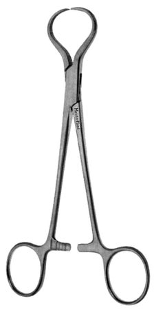 Bone Holding Forceps MeisterHand® Lewin 7 Inch Length OR / Surgical Grade German Stainless Steel NonSterile Locking Finger Ring Handle Straight 1 X 1 Serrated Prongs