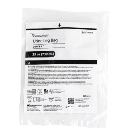 Urinary Leg Bag Dover™ Anti-Reflux Valve Sterile 739 mL Vinyl