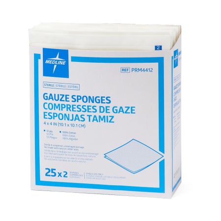 Gauze Sponge Medline Essentials 4 X 4 Inch 12-Ply Sterile 2 per Pack