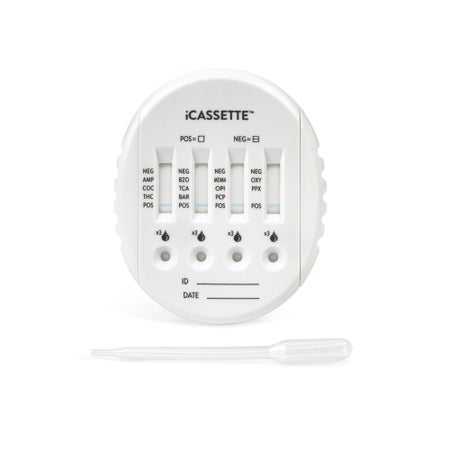 Drugs of Abuse Test Kit iCassette™ AMP, BZO, COC, mAMP/MET, OPI, THC 25 Tests CLIA Non-Waived