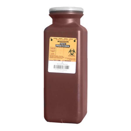 Sharps Container McKesson Red Base 10 H X 3-1/2 W X 3-1/2 D Inch Vertical Entry 0.425 Gallon