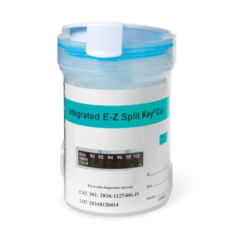 Drugs of Abuse Test Kit E-Z Split Key® Cup AMP, COC, mAMP/MET, OPI, THC 25 Tests CLIA Waived