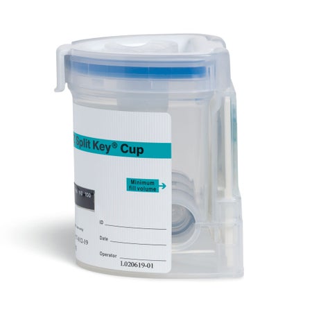 Drugs of Abuse Test Kit E-Z Split Key® Cup AMP, COC, mAMP/MET, OPI, THC 25 Tests CLIA Waived