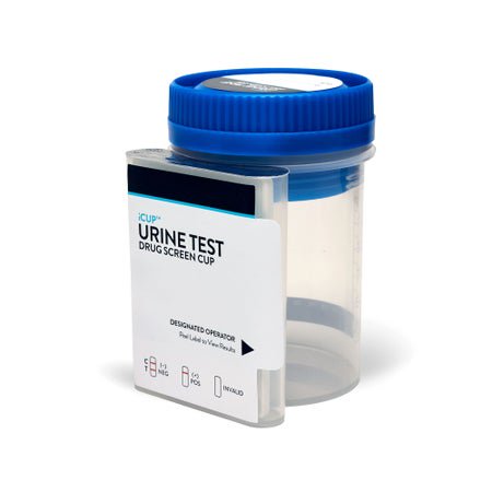 Drugs of Abuse Test Kit iCup® A.D. AMP, BAR, BZO, COC, mAMP/MET, MTD, OPI, PCP, THC (CR, GL, NI, OX, pH, SG) 25 Tests CLIA Non-Waived