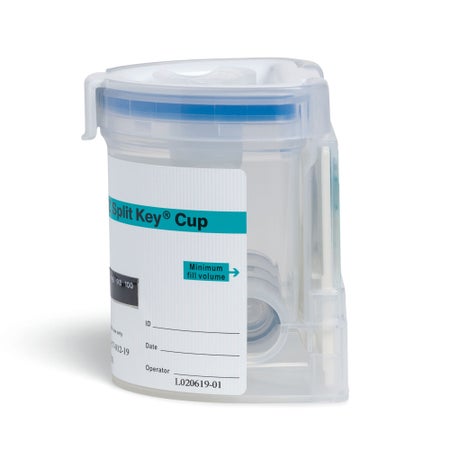 Drugs of Abuse Test Kit E-Z Split Key® Cup AMP, BZO, COC, mAMP/MET, OPI, THC 25 Tests CLIA Non-Waived