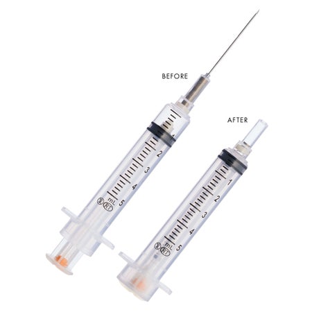 Safety Hypodermic Syringe with Needle VanishPoint® 5 mL 1-1/2 Inch 25 Gauge Retractable Safety Needle Regular Wall
