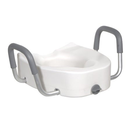 Raised Toilet Seat with Arms drive™ Premium 5 Inch Height Elongated 300 lbs. Weight Capacity