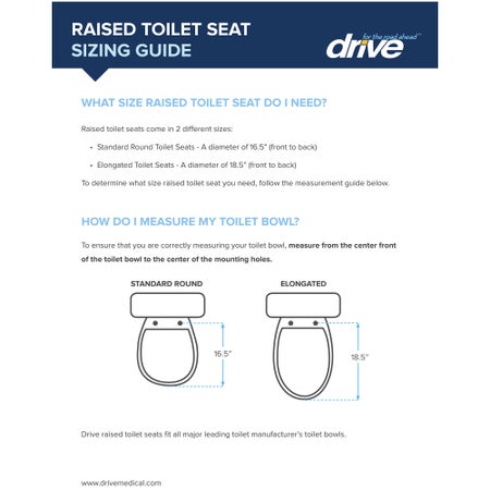 Raised Toilet Seat with Arms drive™ Premium 5 Inch Height Elongated 300 lbs. Weight Capacity