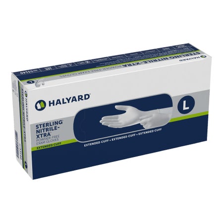 Exam Glove STERLING-XTRA® Large 100 per Box NonSterile Nitrile Extended Cuff Length Textured Fingertips Gray Chemo Tested