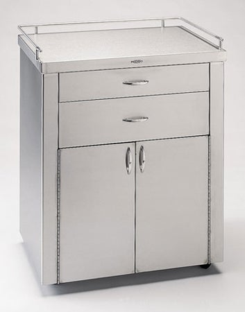 Treatment Cabinet Floor Standing Stainless Steel 2 Drawers 1 Shelf Optional Locking Rod