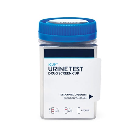Drugs of Abuse Test Kit iCup® AMP, BAR, BUP, BZO, COC, mAMP/MET, MTD, OPI, OXY, PCP, PPX, TCA, THC 25 Tests CLIA Non-Waived