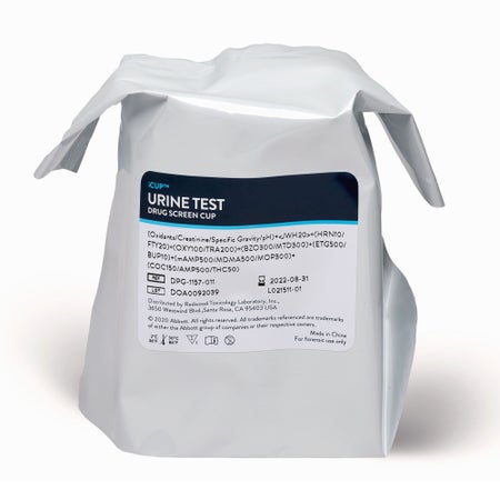Drugs of Abuse Test Kit iCup® AMP, BAR, BUP, BZO, COC, mAMP/MET, MTD, OPI, OXY, PCP, PPX, TCA, THC 25 Tests CLIA Non-Waived